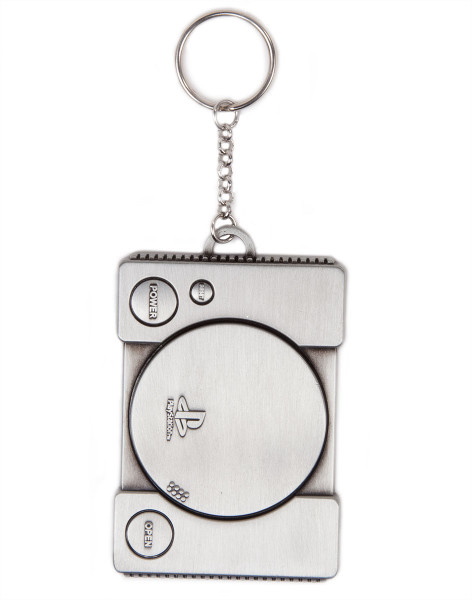 Playstation Keychain Console Metal 3D Silver