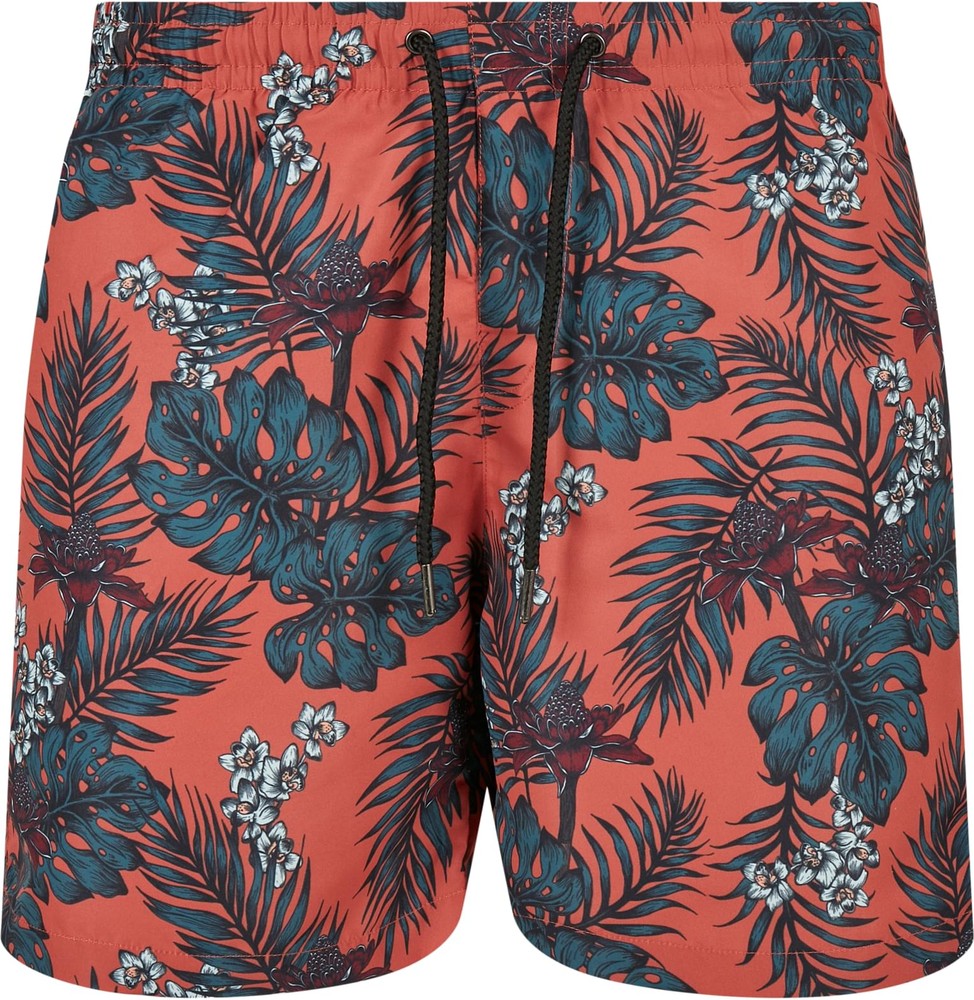 Urban Classics Pattern Swim Shorts Dark Tropical Aop - Herren / Unisex