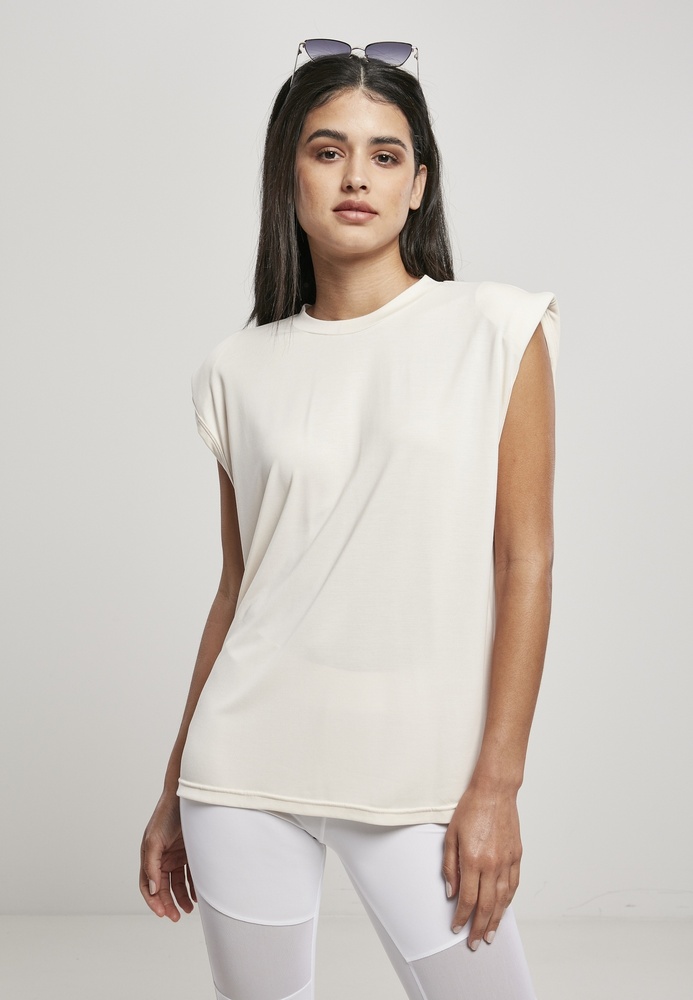 Urban Classics Damen Tank Top Ladies Modal Padded Shoulder Tank Weißsand - Damen