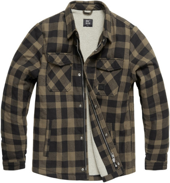 Vintage Industries Holzfällerjacke Craft Heavyweight Sherpa Beige Check