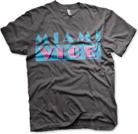 Miami Vice Distressed Logo T-Shirt Dark-Grey Miami Vice Distressed Logo T-Shirt Dark-Grey