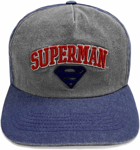 DC Superman - Collegiate Text (Baseball Cap) Cap Grey