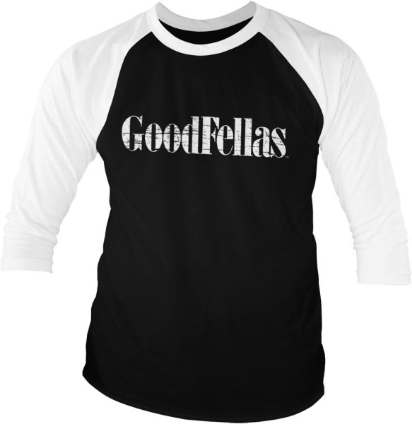 Goodfellas Cracked Logo Baseball 3/4 Sleeve Tee Longsleeve White-Black