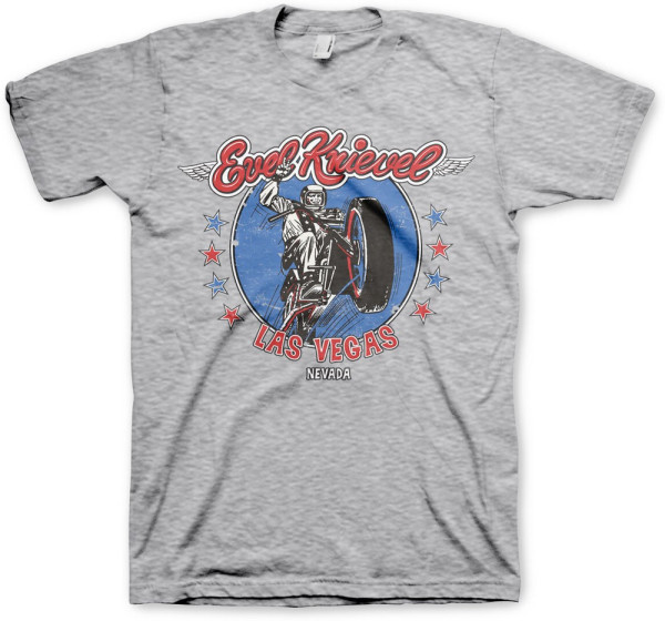 Evel Knievel In Las Vegas T-Shirt Heather-Grey