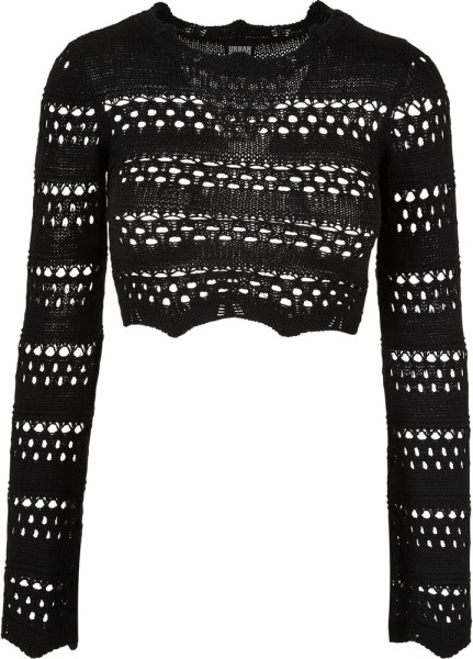 Urban Classics Damen Ladies Cropped Crochet Knit Sweater