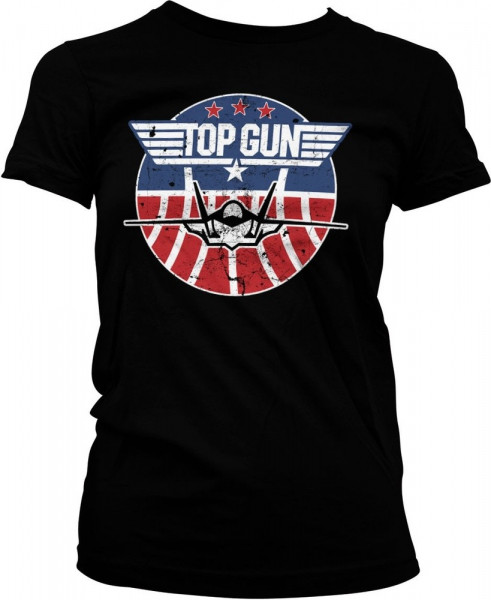 Top Gun Tomcat Girly Tee Damen T-Shirt Black