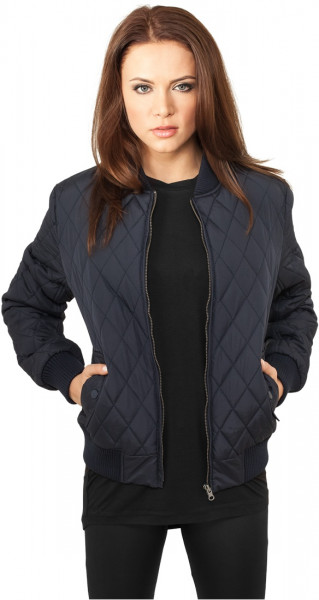 Urban Classics Damen Leichte Jacke Ladies Diamond Quilt Nylon Jacket Navy