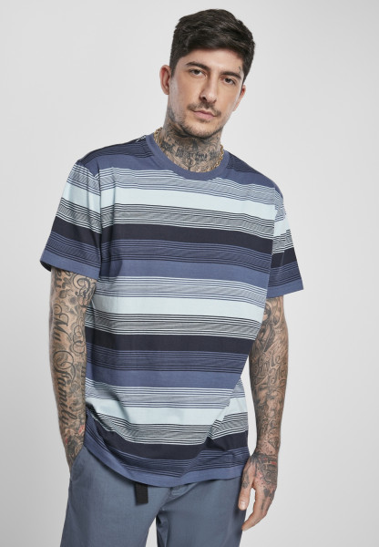 Urban Classics T-Shirt Yarn Dyed Sunrise Stripe Tee Vintageblue