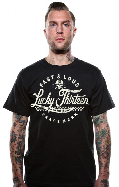 Lucky 13 T-Shirt Fast, Loud Black