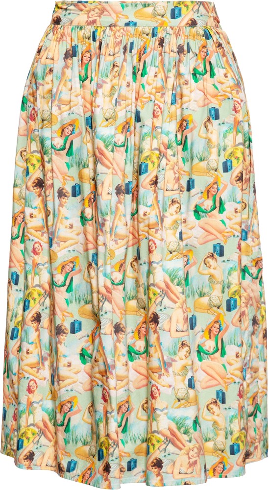 Queen Kerosin Swing Wickelrock mit Pin-Up All-Over-Print QKU27002 Mehrfarbig - Herren / Unisex