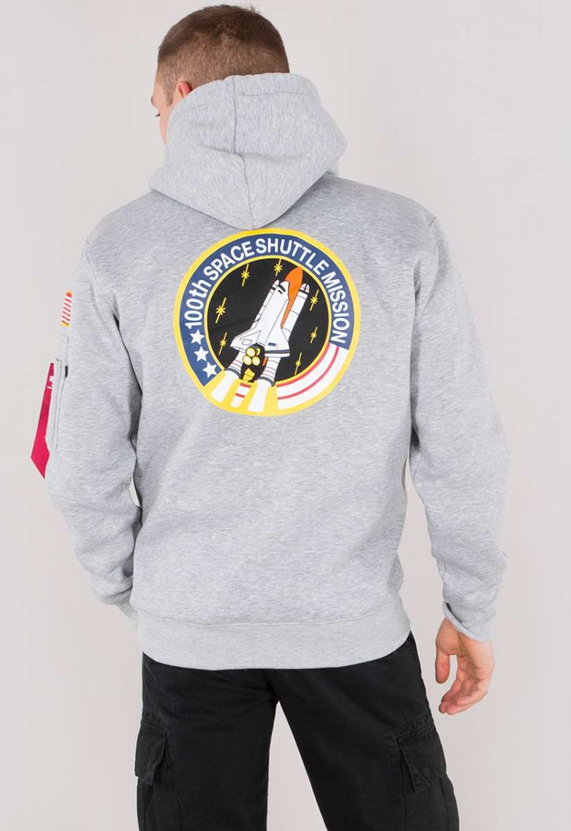 Alpha industries space shuttle hoodie grey on sale