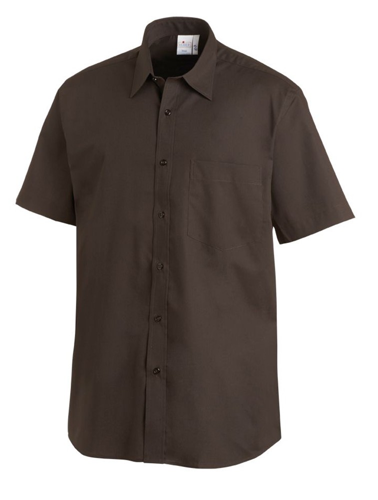 Leiber Herren Hemd mit 1/2 Ärmel 12/1238/39 Chocolate - Herren / Unisex