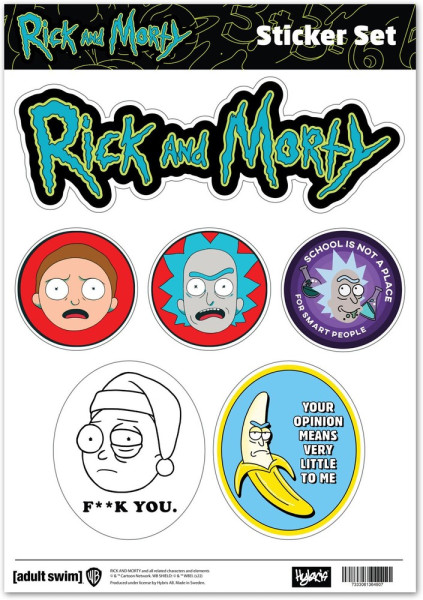 Rick And Morty Sticker Set Aufkleber Multicolor