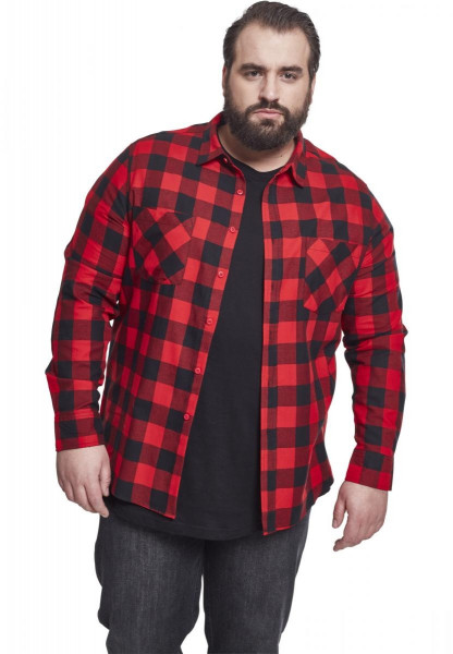 Urban Classics Hemd Checked Flanell Shirt Black/Red