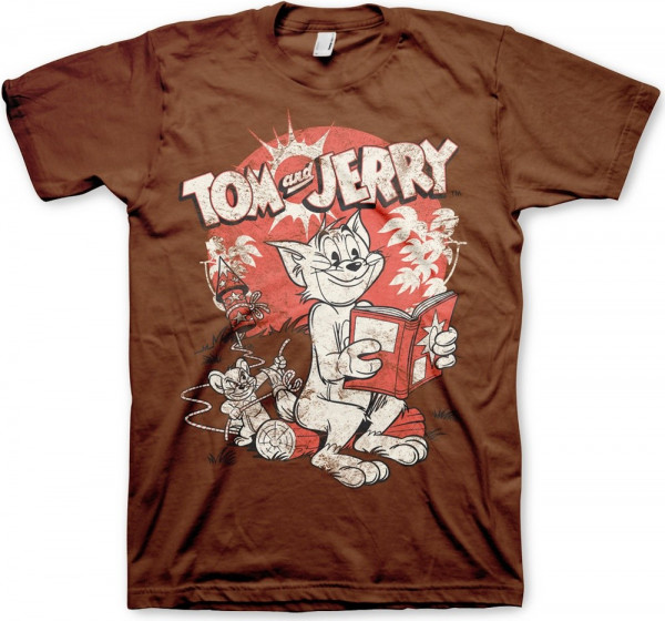 Tom & Jerry Vintage Comic T-Shirt Brown