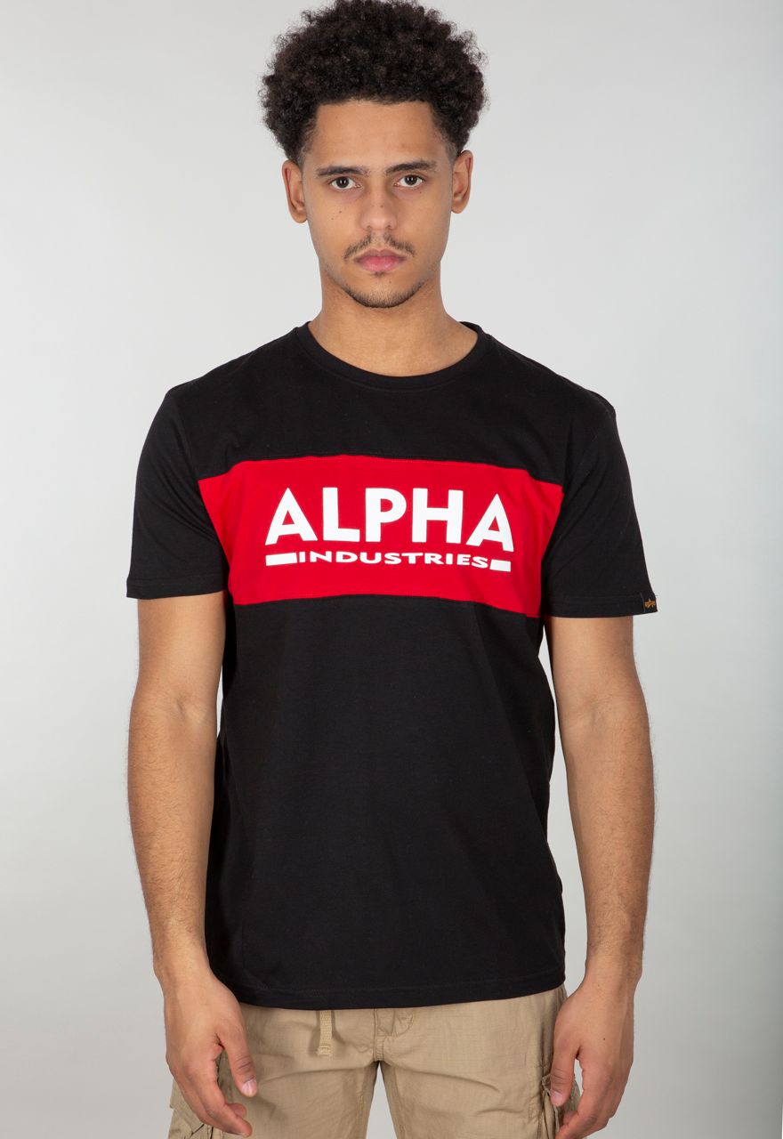 Alpha Industries T-Shirt Alpha Inlay T Black/Red | T-Shirts / Tops | Men |  Lifestyle