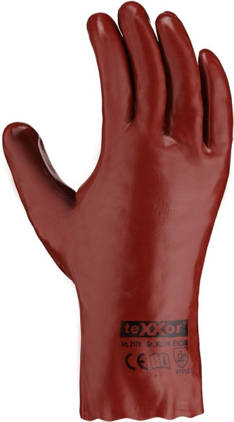 teXXor Pvc-Handschuhe Rotbraun (12 Paar) 2170