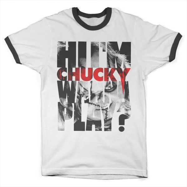 Chucky Wanna Play Cutout Ringer Tee White-Black