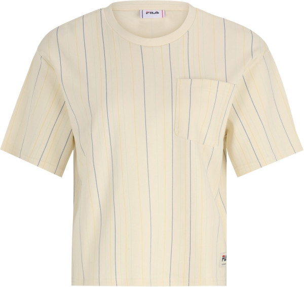 Fila Damen Kurzarmshirt Tauscha Aop Tee Antique White/Multicolor Irregular Striped