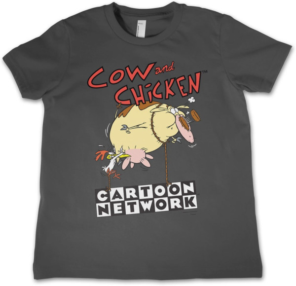 Cow And Chicken Balloon Kids T-Shirt Darkgrey