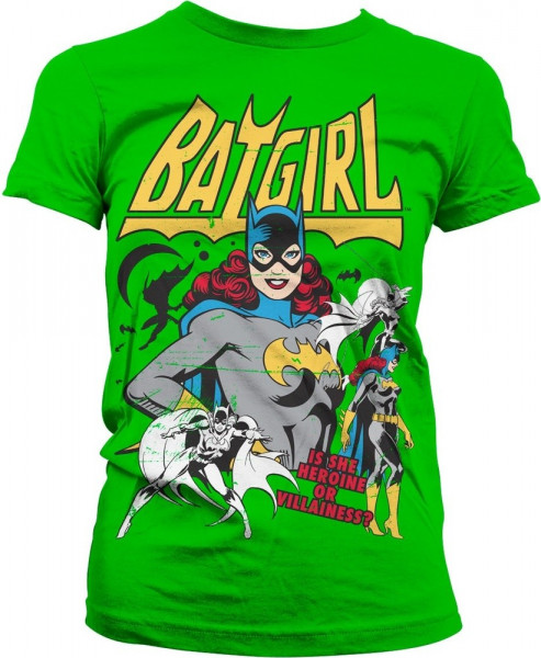 Batgirl Hero Or Villain Girly Tee Damen T-Shirt Green