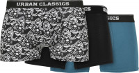 Urban Classics Organic Boxer Shorts 3-Pack Detail Aop/Black/Jasper Urban Classics Organic Boxer Shorts 3-Pack Detail Aop/Black/Jasper