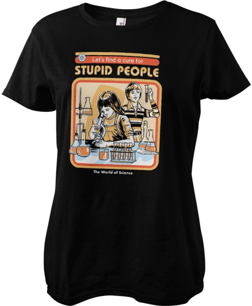 Steven Rhodes Cure For Stupid People Girly Tee Damen T-Shirt Black