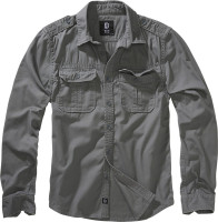 Brandit Herren Hemd Vintage Shirt Long Sleeve Charcoal Grey