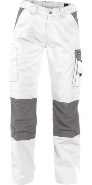 Dassy Zweifarbige Arbeitshose mit Kniepolstertaschen für Damen Boston Women PESCO61 Weiß/Zementgrau