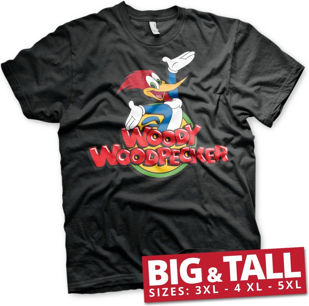 Woody Woodpecker Classic Logo Big & Tall T-Shirt Schwarz - Herren / Unisex
