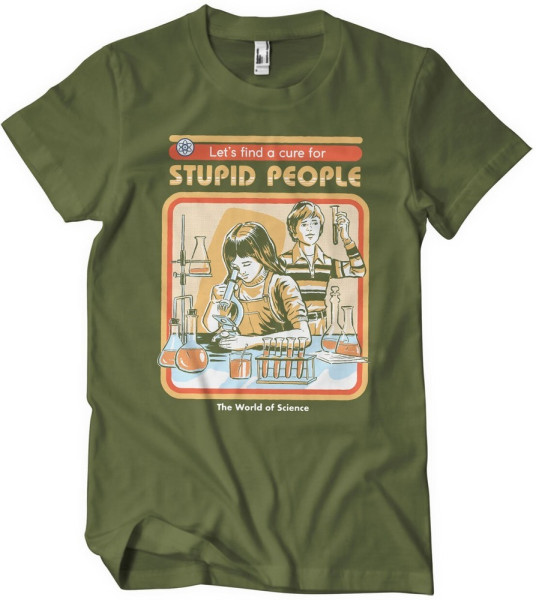 Steven Rhodes Cure For Stupid People T-Shirt Olive