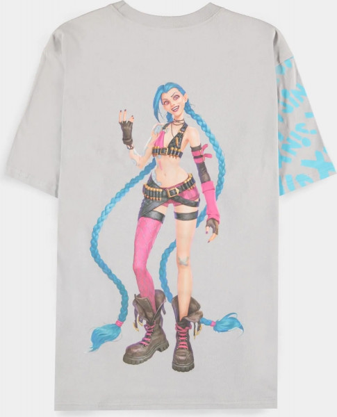 League Of Legends - Jinx Men's Loose Fit Short Sleeved T-shirt Grey