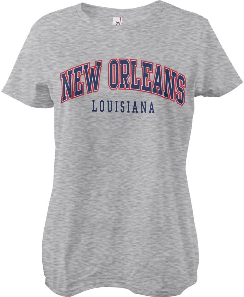 New Orleans Louisiana Girly Tee Damen T-Shirt Heather-Grey