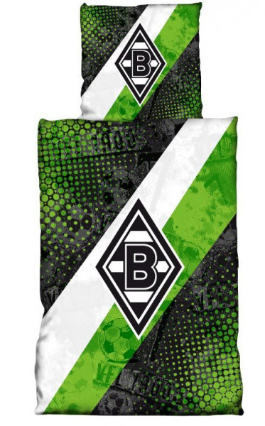 Borussia Mönchengladbach BMG Bettwäsche Schrägstreifen Fussball 1. Bundesliga Green