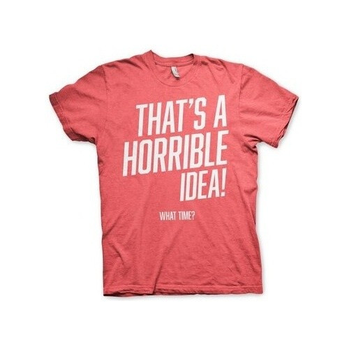 Hybris That's A Horrible Idea, What Time? T-Shirt Red-Heather