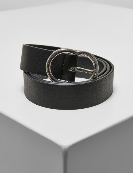 Urban Classics Small Ring Buckle Belt Black/Silver
