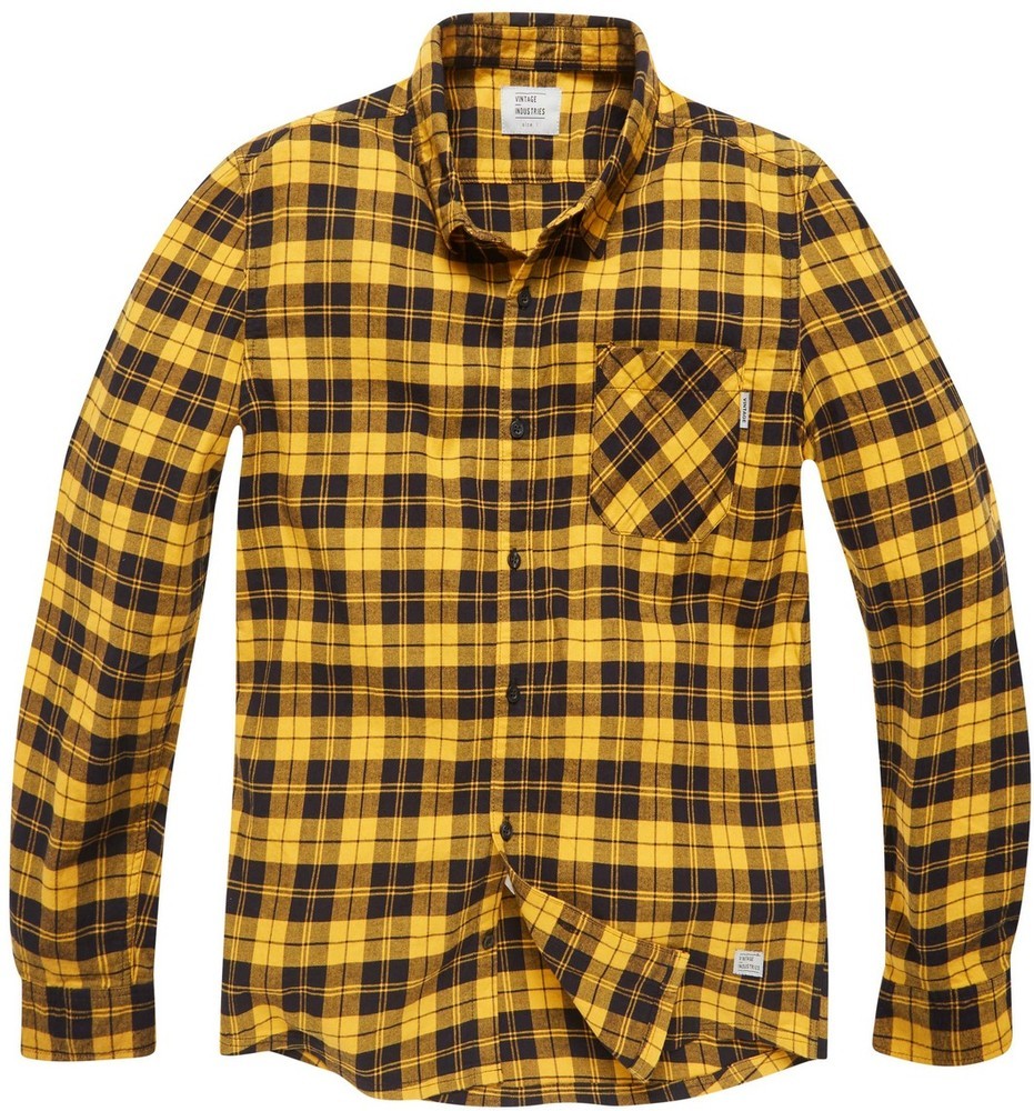 Vintage Industries Flanellhemd Riley Flannel Shirt Gelb Check - Riley - Herren / Unisex