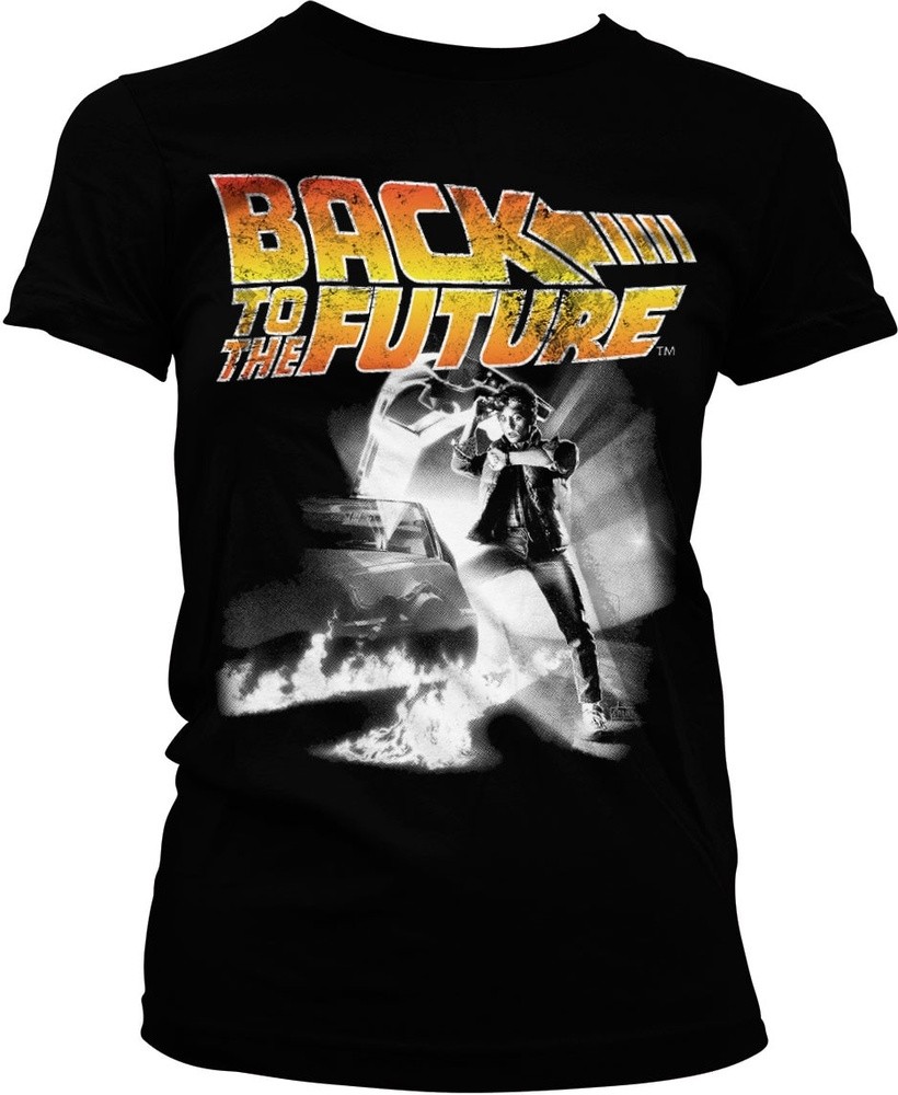 Back To The Future Poster Girly Tee Damen T-Shirt Schwarz - Damen