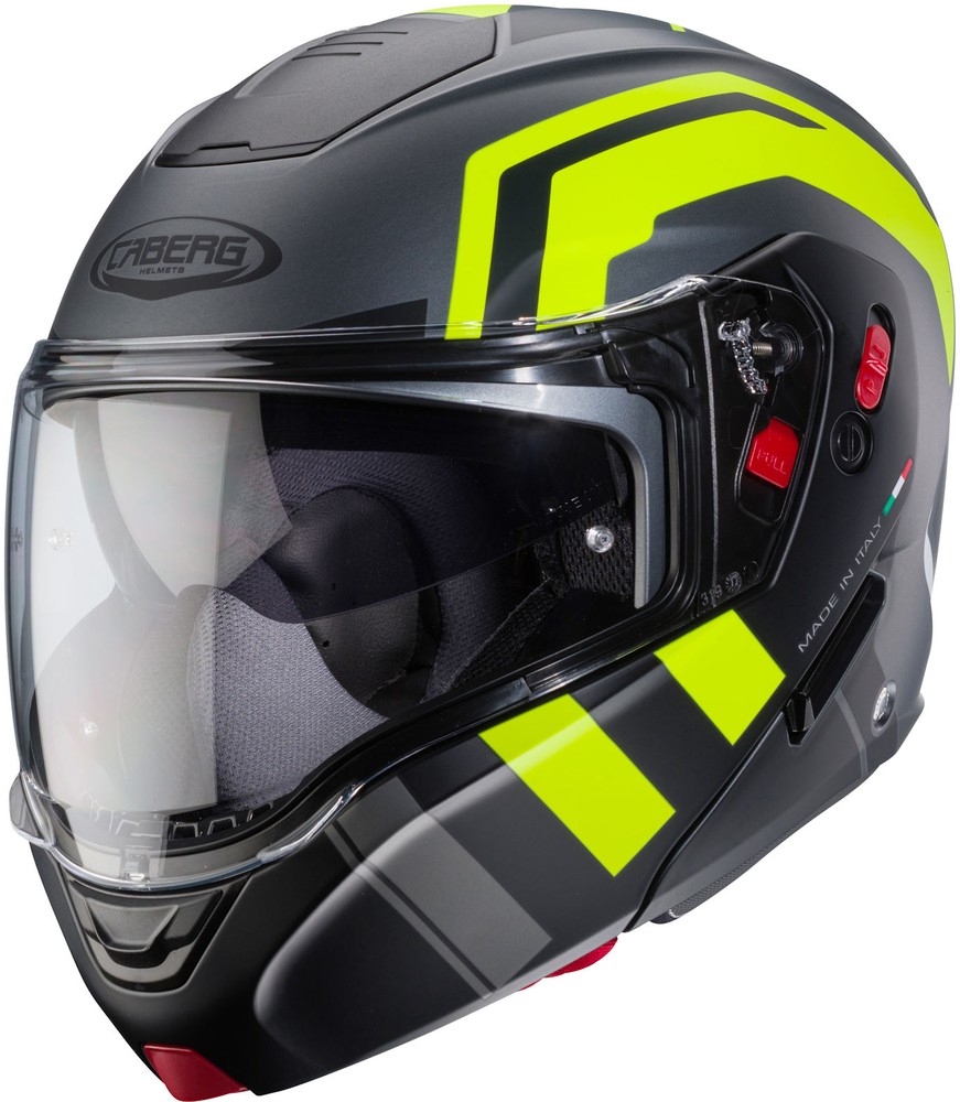 Caberg Motorrad Klapphelm Horus X Road Matt-Gun Metallic/Schwarz-Fluo-Gelb - Herren / Unisex