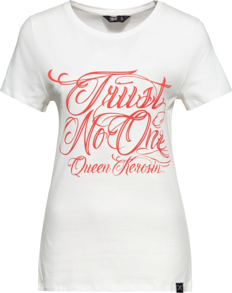 Queen Kerosin Damen Trust no One Classic T-Shirt Weiß