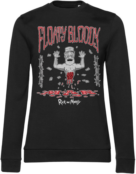 Rick And Morty Floaty Bloody Man Girly Sweatshirt Damen Black