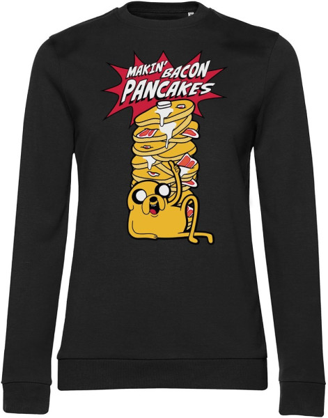 Adventure Time Makin' Bacon Pancakes Girly Damen Sweatshirt Black