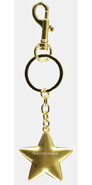 Nintendo Super Mario Star Metal Keychain in Gold