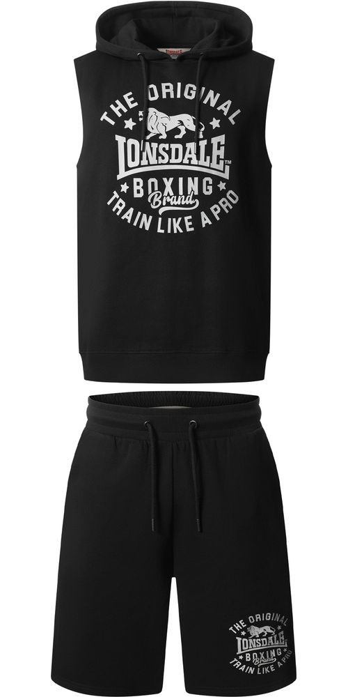 Lonsdale Shotley Ärmelloses Kapuzensweatshirt & Shorts Set Normale Passform 117839 - Herren / Unisex