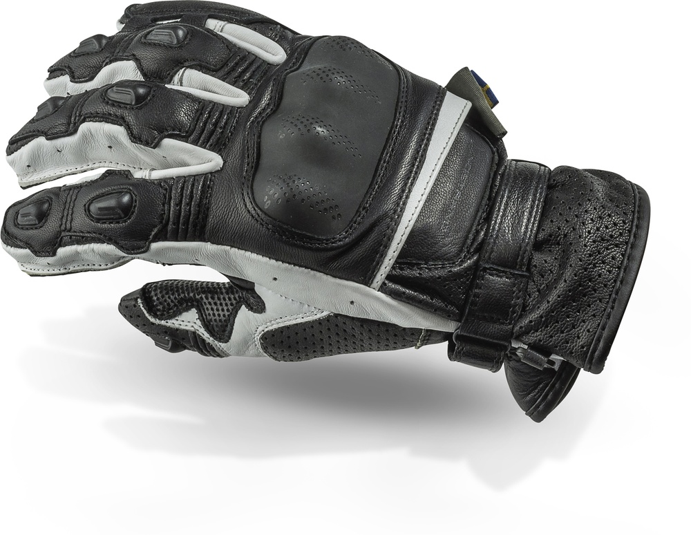 Lindstrands Motorrad Handschuhe Glove Holen Schwarz/Weiß 720-23110210 - Herren / Unisex