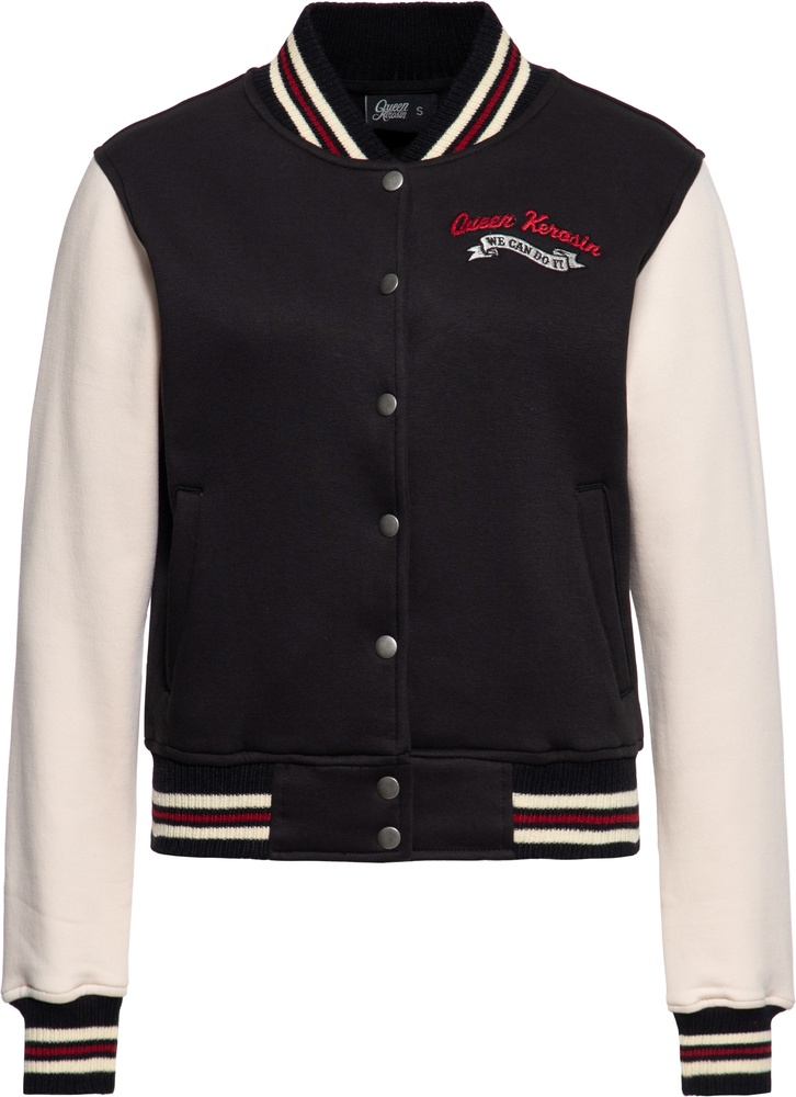 Queen Kerosin Damen College Sweat Jacke " We Can Do It" QKI34001 - Damen