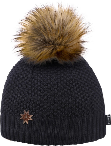 Kama Damen Mütze Pletená Merino A155 Noir 129572