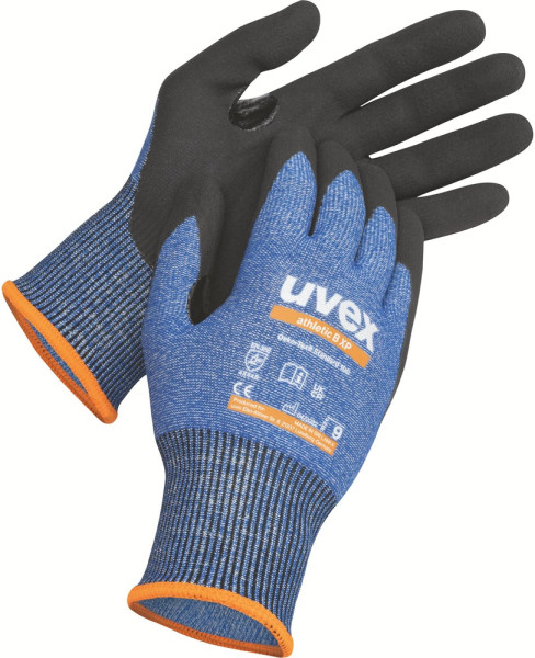 Uvex Schutzhandschuhe Athletic B Xp 60036 Schwarz, Blau 10 Paar-10
