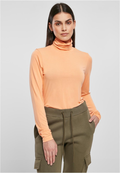 Urban Classics Damen Ladies Modal Turtleneck Longsleeve Papaya