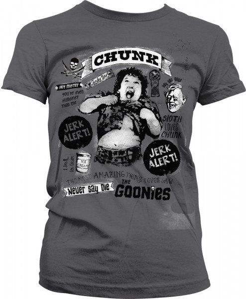 The Goonies Chunk Jerk Alert Girly Tee Damen T-Shirt Dark-Grey